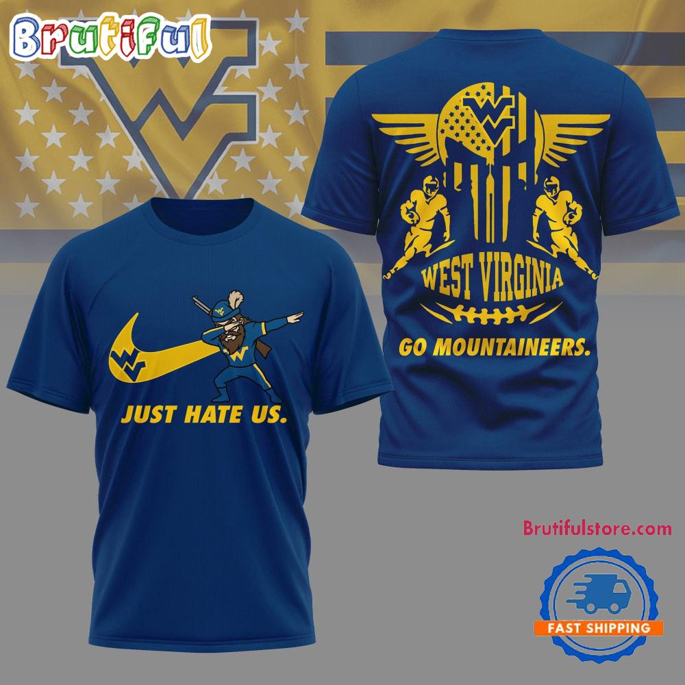 West Virginia Mountaineers 2025 NCAA Just Hate Us Limited 3D Shirt