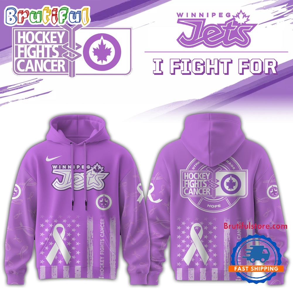 Winnipeg Jets 2025 NHL Hockey Fights Cancer Limited Edition Hoodie Shirt