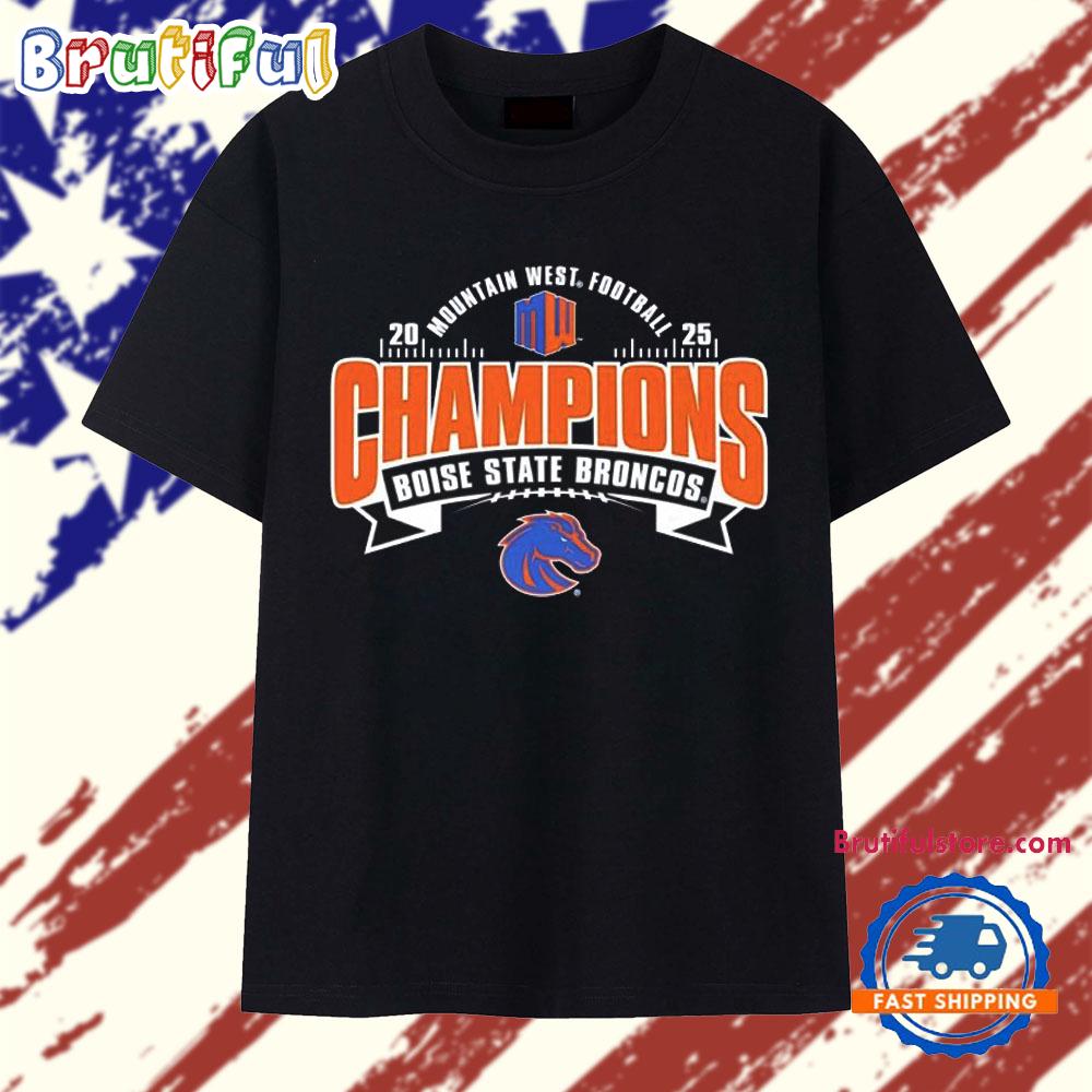 2025 Mountain West Conference Champions Boise State Broncos Locker Room T Shirt