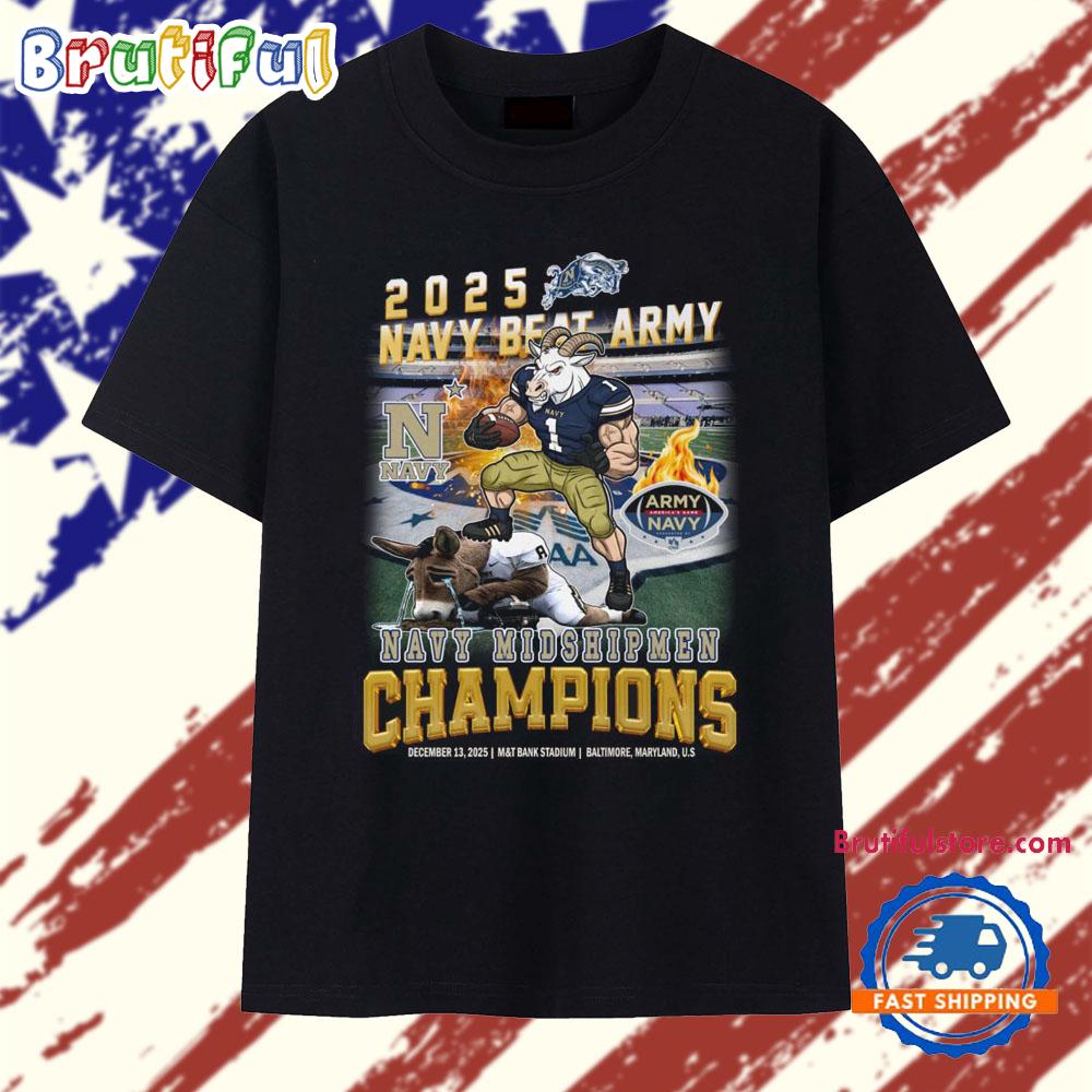 2025 Navy Beat Army Champions Navy Midshipmen Vintage T Shirt
