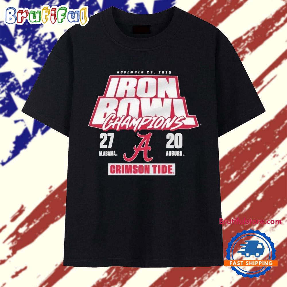 Alabama Crimson Tide 27-20 Auburn Tigers November 29, 2025 Iron Bowl Champions Crimson Tide T Shirt