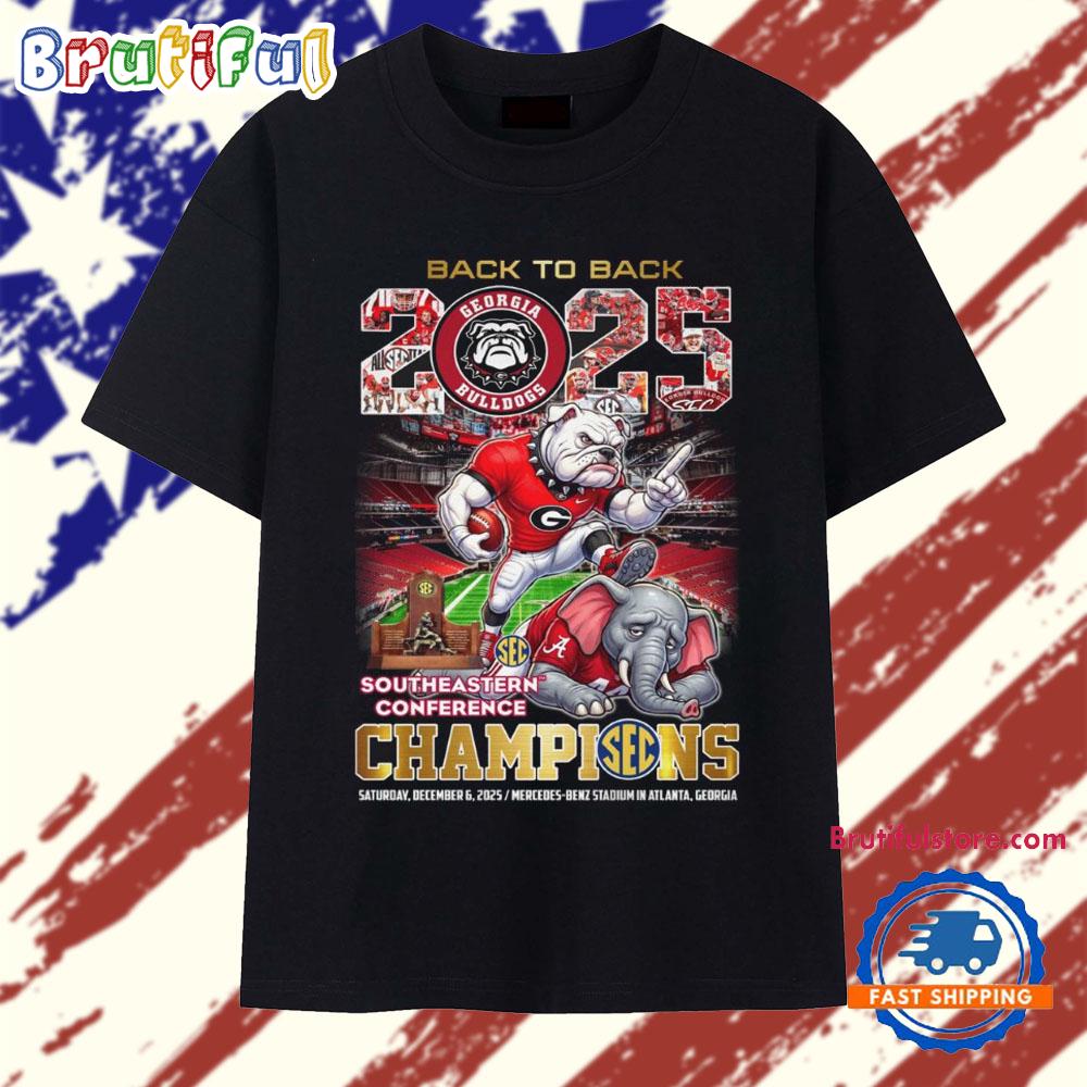 Back to Back 2025 Georgia Bulldogs Southeastern Conferece Champions Vintage T Shirt
