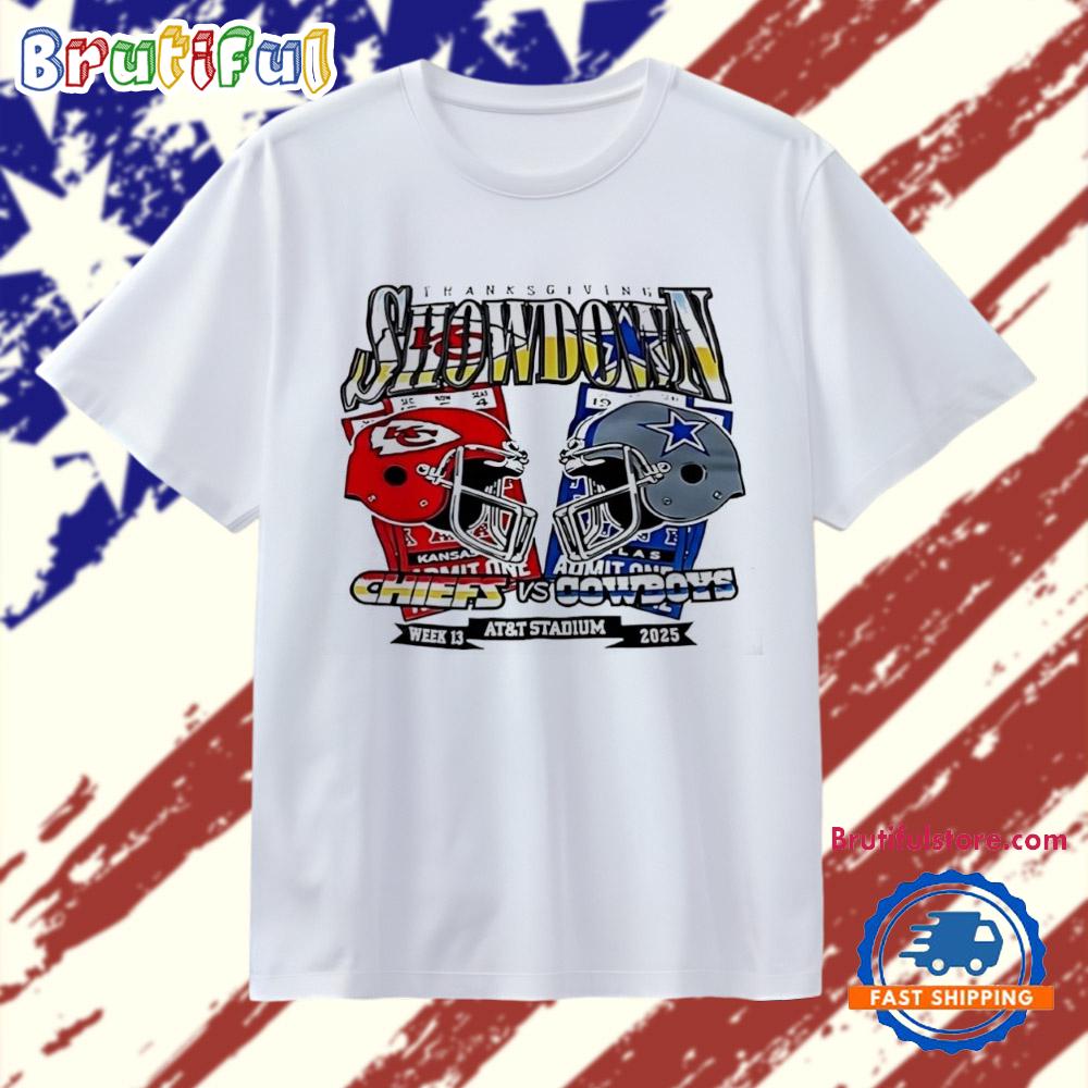 Chiefs vs Cowboy Thanksgiving Showdown 2025 Helmet T Shirt