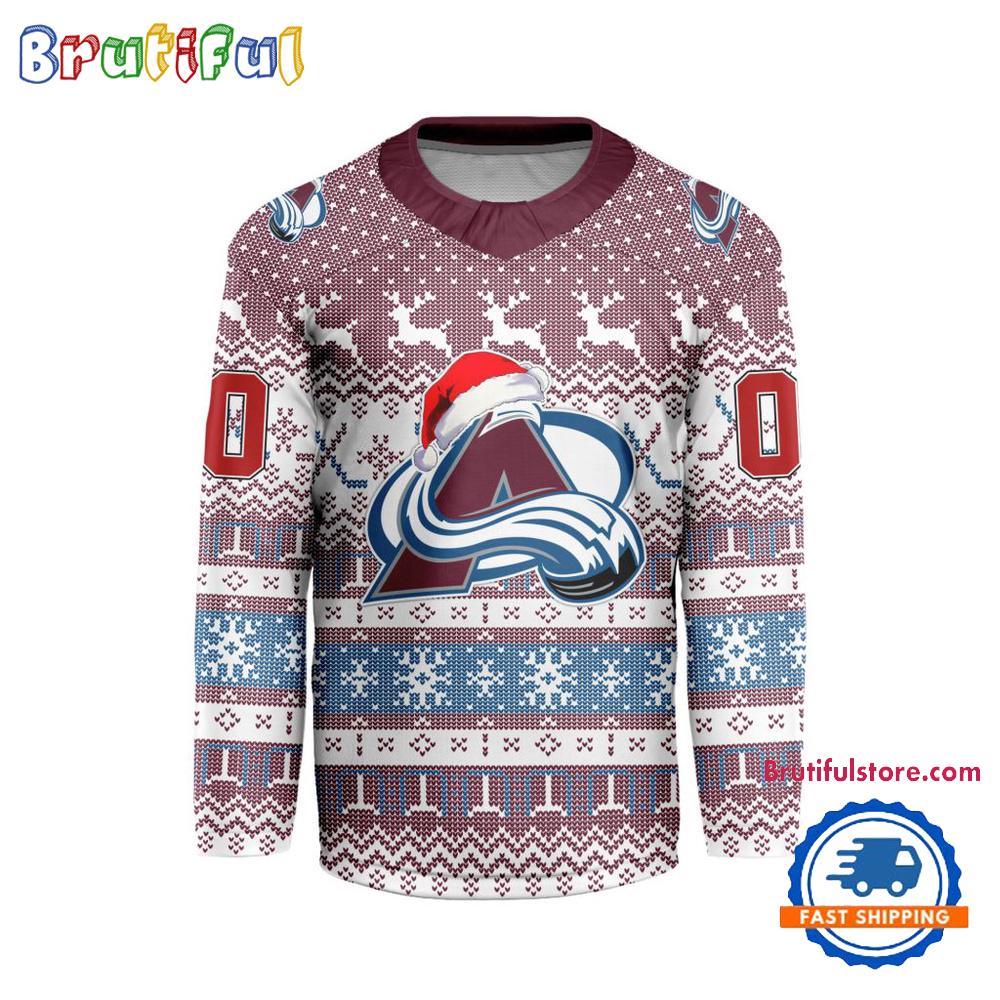 Colorado Avalanche 2025 NHL Christmas Personalized Hockey Jersey Design