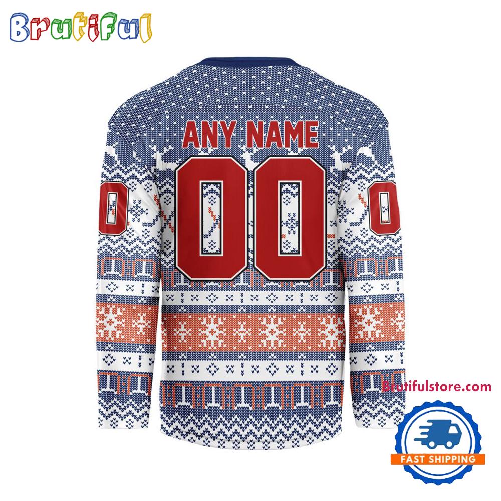 Edmonton Oilers 2025 NHL Christmas Personalized Hockey Jersey Design