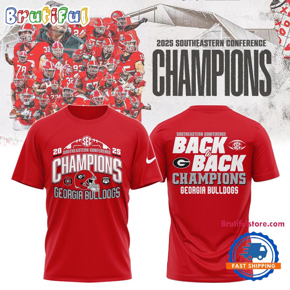 Georgia Bulldogs 2025 SEC Football Conference Champions Limited Edition T Shirt