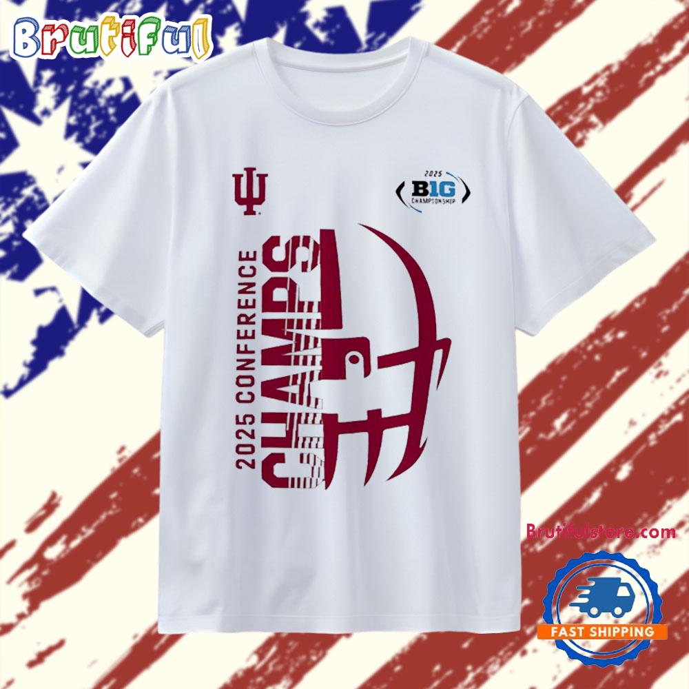 Indiana Hoosiers 2025 Big Ten Conference Champions Helmet T Shirt