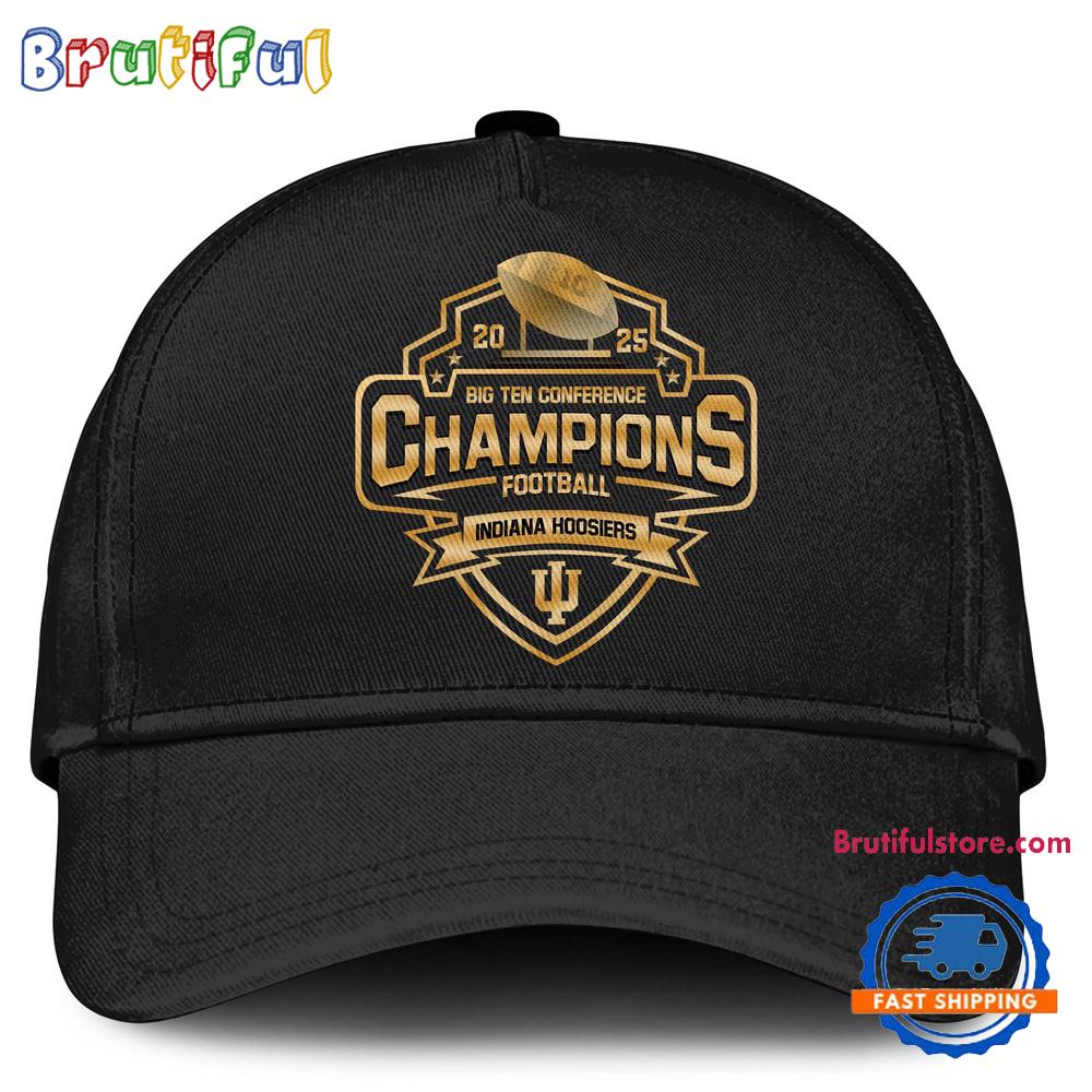 Indiana Hoosiers 2025 Big Ten Football Conference Champions Black Cap