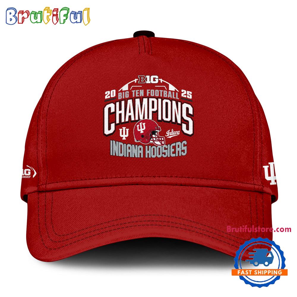 Indiana Hoosiers 2025 Big Ten Football Conference Champions Limited Edition Hoodie Cap