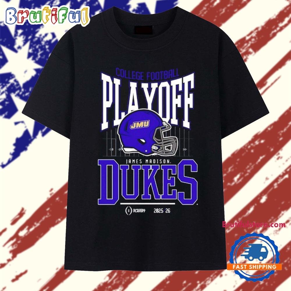 James Madison Dukes 2025-2026 College Football Playoff Bound helmet T Shirt