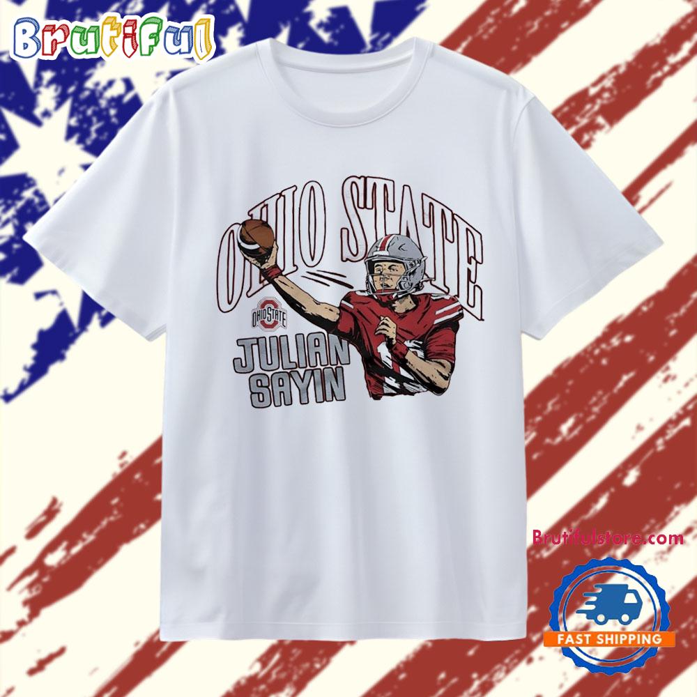 Julian Sayin catching Ohio State Buckeyes T Shirt