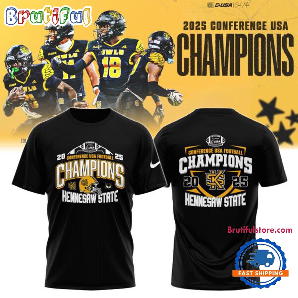 Kennesaw State Owls 2025 C-USA Football Conference Champions Limited Edition T Shirt