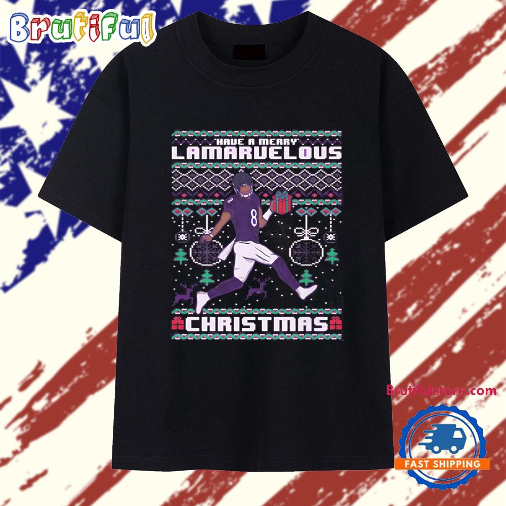 Lamar Jackson Baltimore Ravens Have a Merry Lamaruelous T Shirt