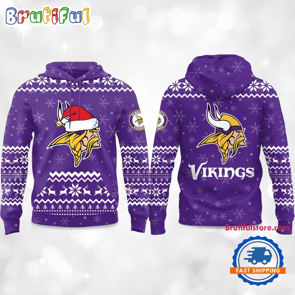 Minnesota Vikings 2025 Reindeer Football Christmas New Hoodie Shirt
