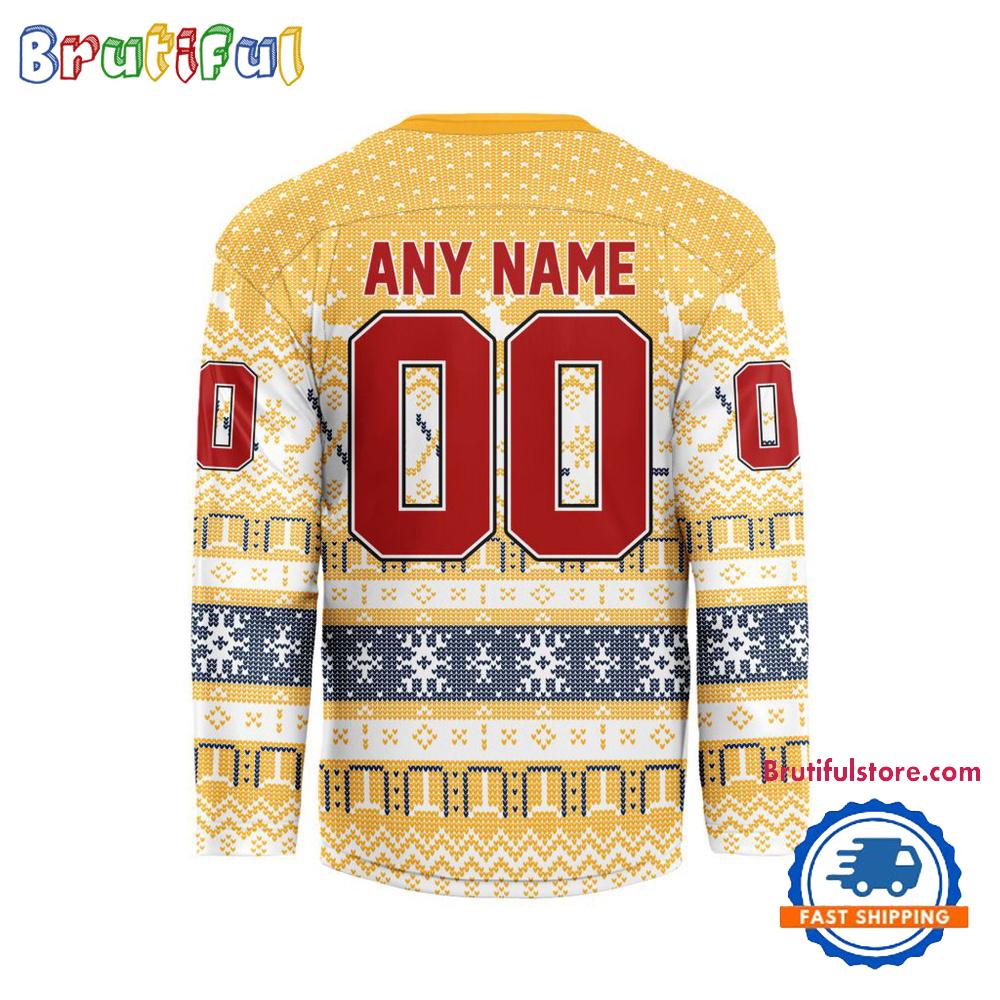 Nashville Predators 2025 NHL Christmas Personalized Hockey Jersey Design