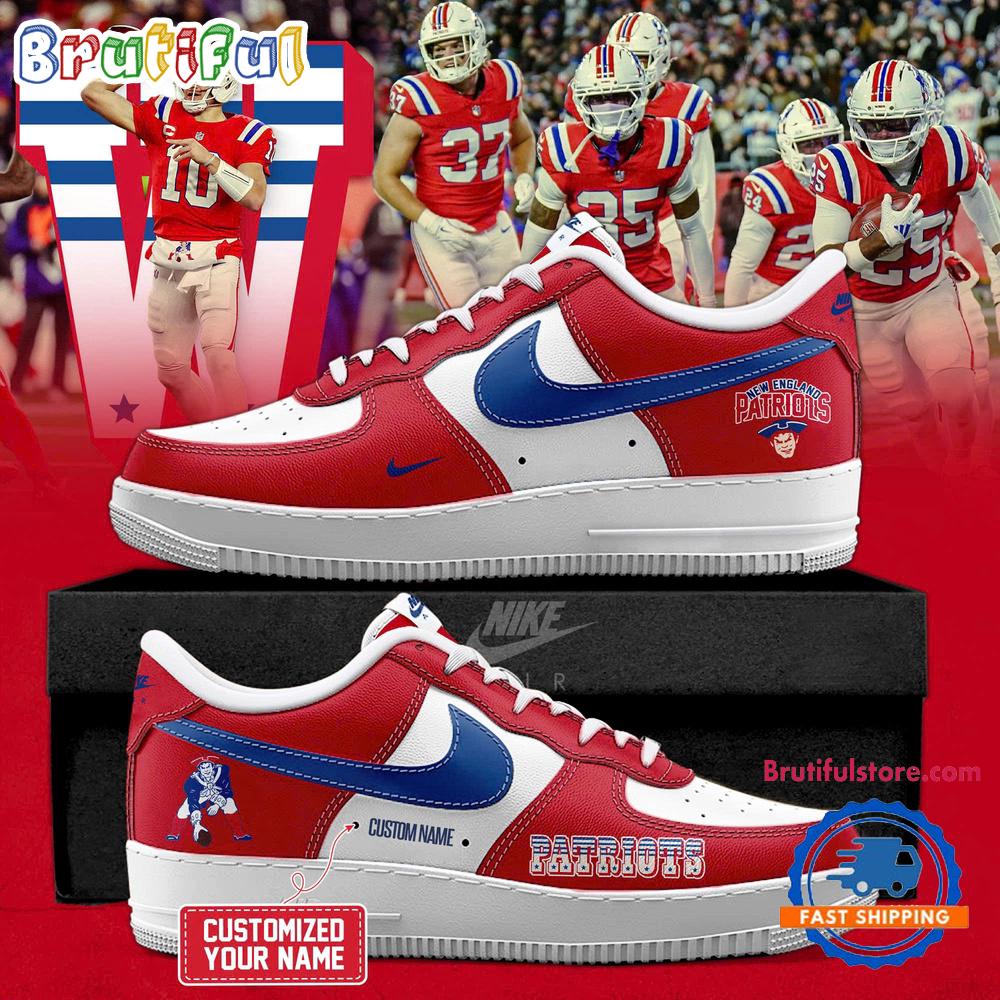 New England Patriots Drake Maye Classic Logo 2025 Air Force 1 Shoes Sneaker