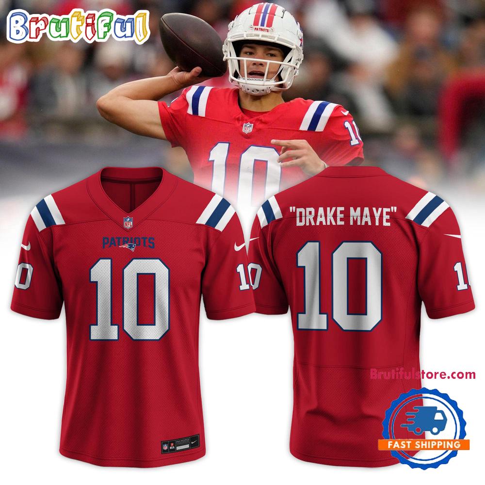 New England Patriots Drake Maye Classic Logo 2025 Special Edition Football Jersey