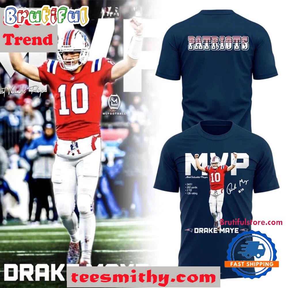 New England Patriots Drake Maye MVP 10 Straight Wins Limited 3D Shirt