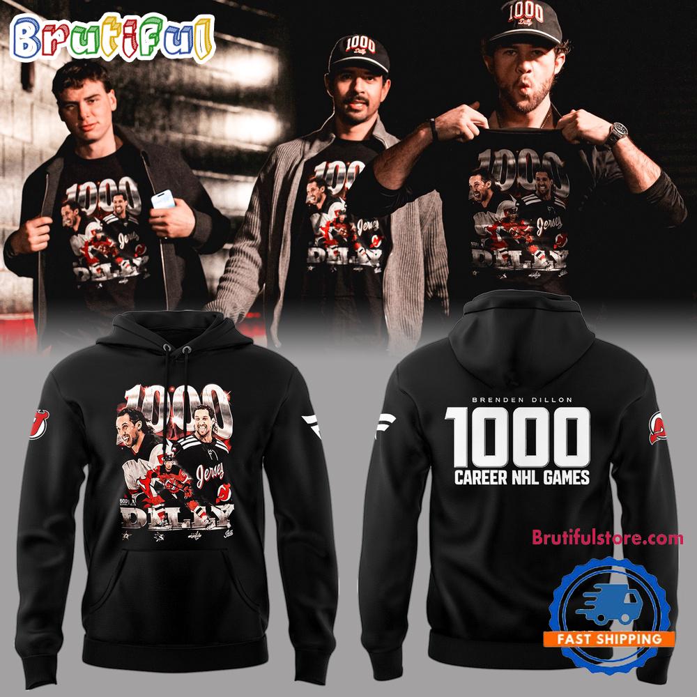 New Jersey Devils BRENDEN DILLON 1000 CAREER NHL GAMES Hoodie