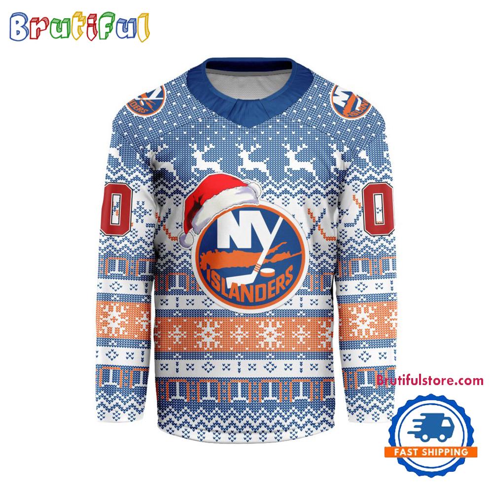 New York Islanders 2025 NHL Christmas Personalized Hockey Jersey Design