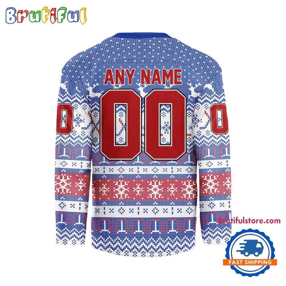New York Rangers 2025 NHL Christmas Personalized Hockey Jersey Design