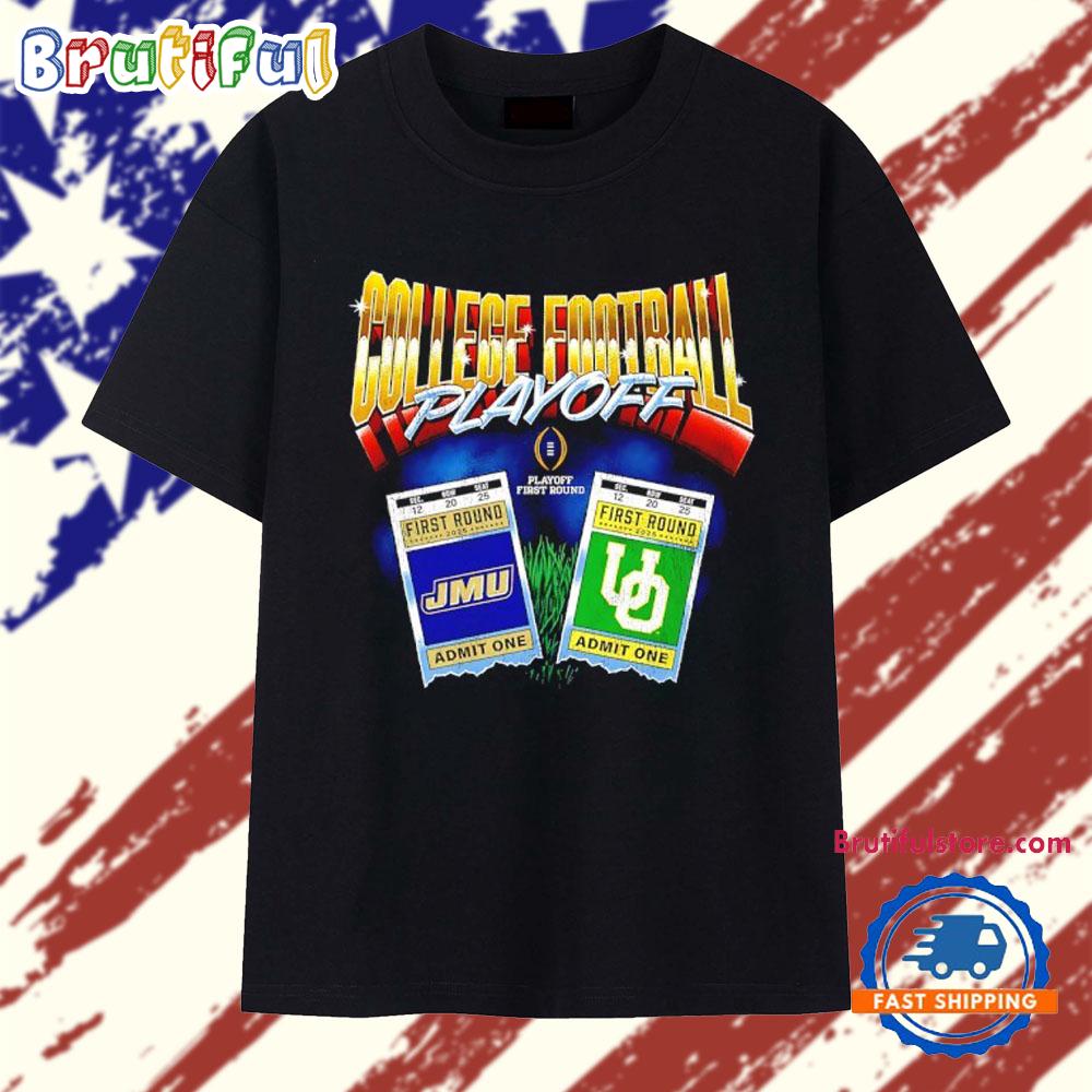 Oregon Ducks vs James Madison Dukes 2025 CFP First Round Matchup T Shirt