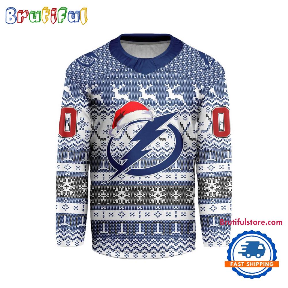 Tampa Bay Lightning 2025 NHL Christmas Personalized Hockey Jersey Design