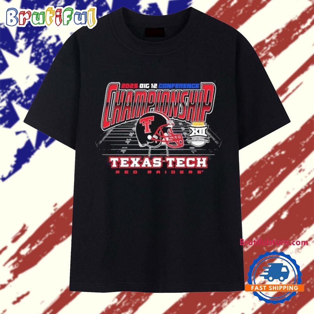 Texas Tech Red Raiders 2025 Big 12 Conference Champions Helmet T Shirt