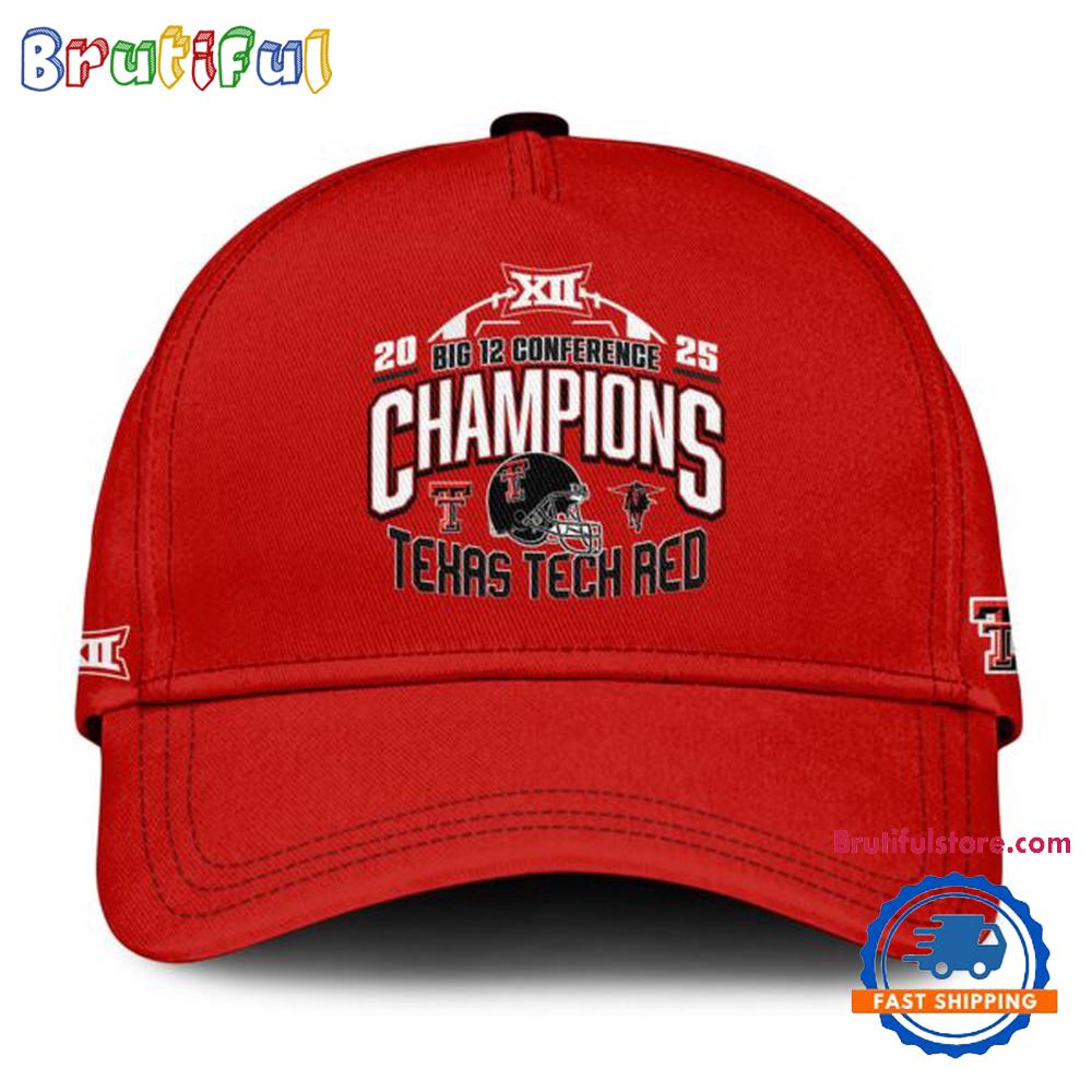 Texas Tech Red Raiders 2025 Big 12 Conference Football Champions Limited Edition Red Cap