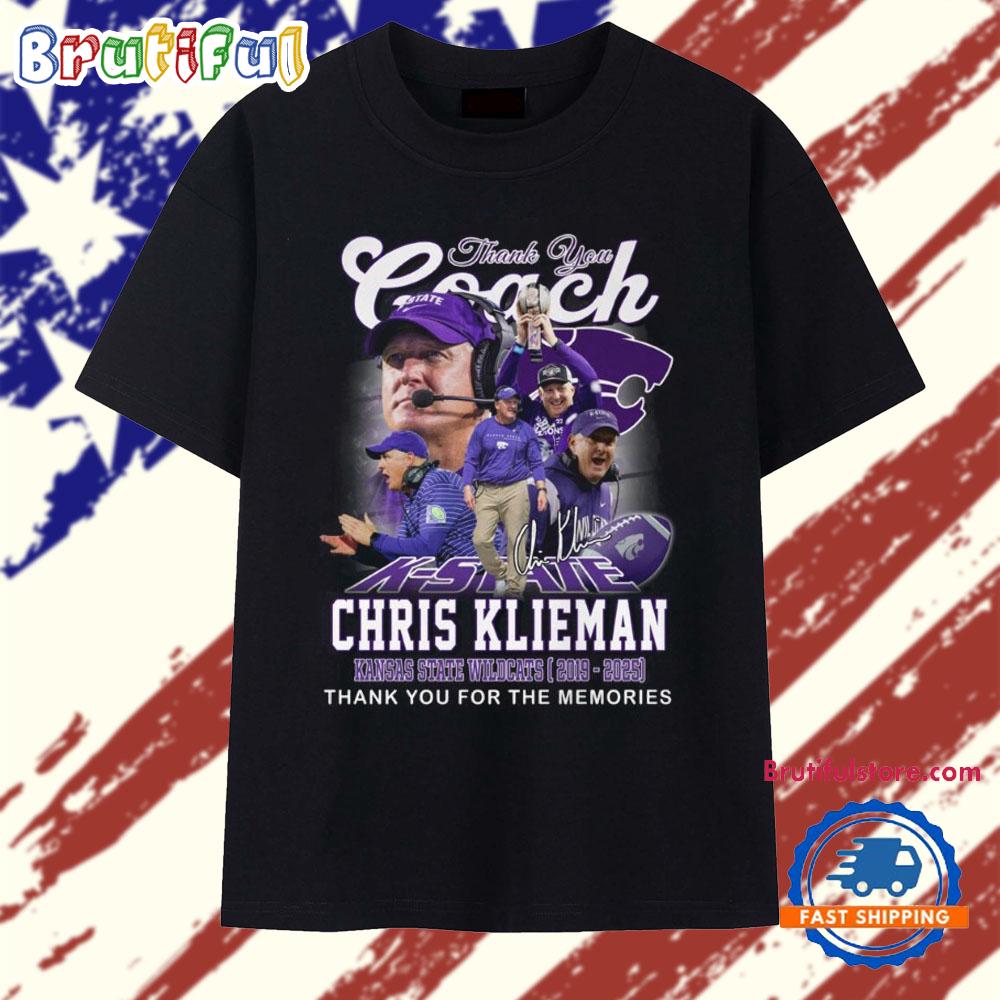 Thanks You Coach Chris Klieman Kansas State Wildcats 2019-2025 Vintage T Shirt