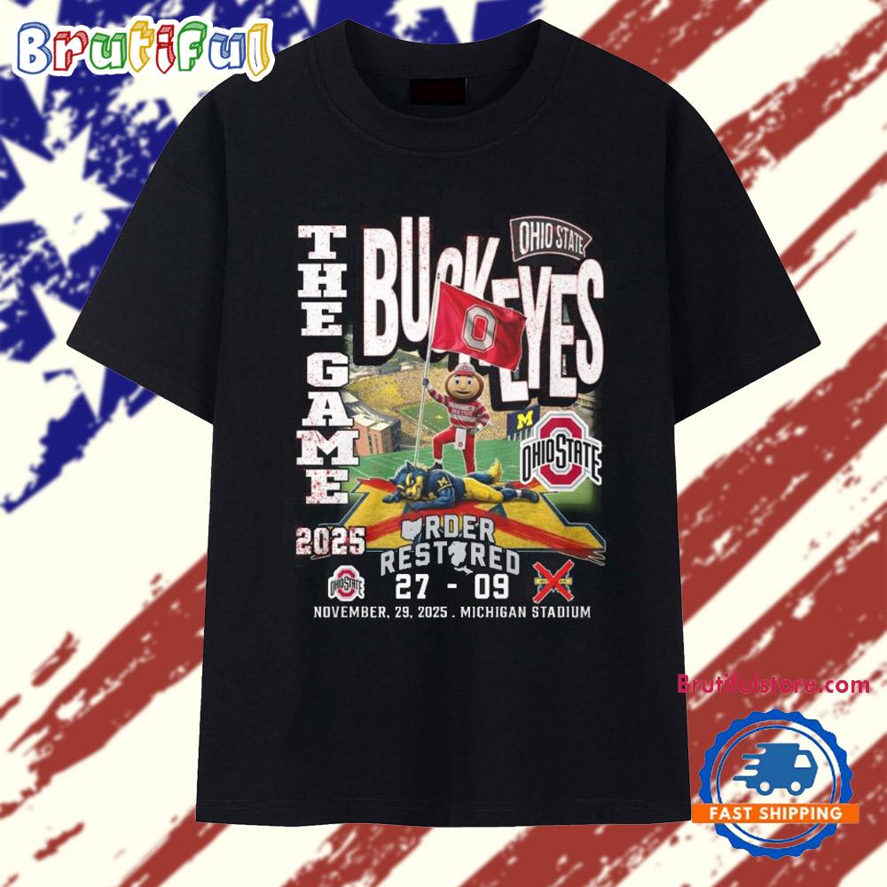 The Game Ohio State Buckeyes 2025 RDER Rest Red 27 09 Score T Shirt