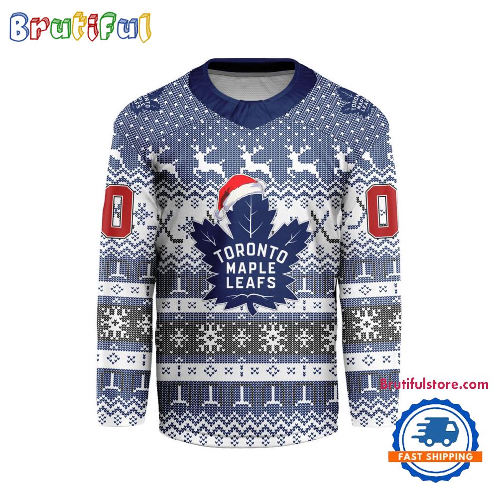 Toronto Maple Leafs 2025 NHL Christmas Personalized Hockey Jersey Design