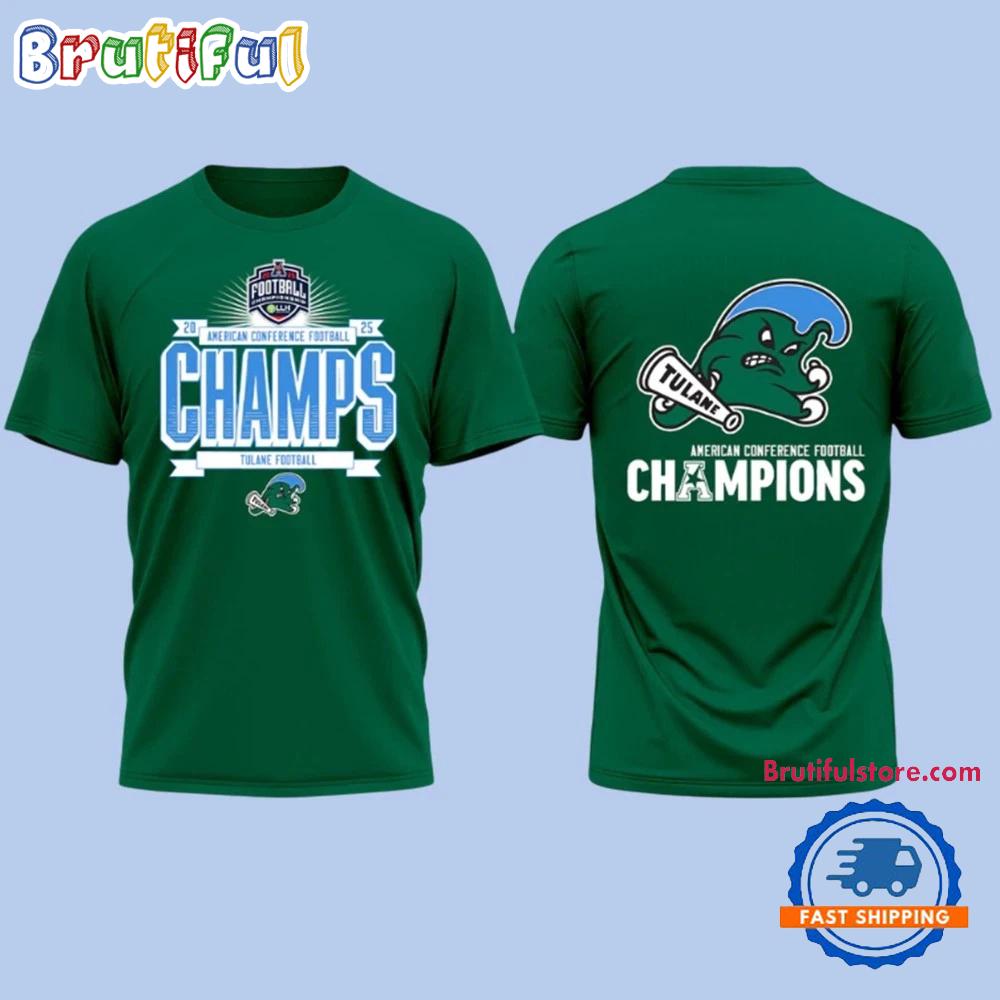 Tulane Green Wave American Conference Football Champions 2025 Limited Edition 3D Shirt