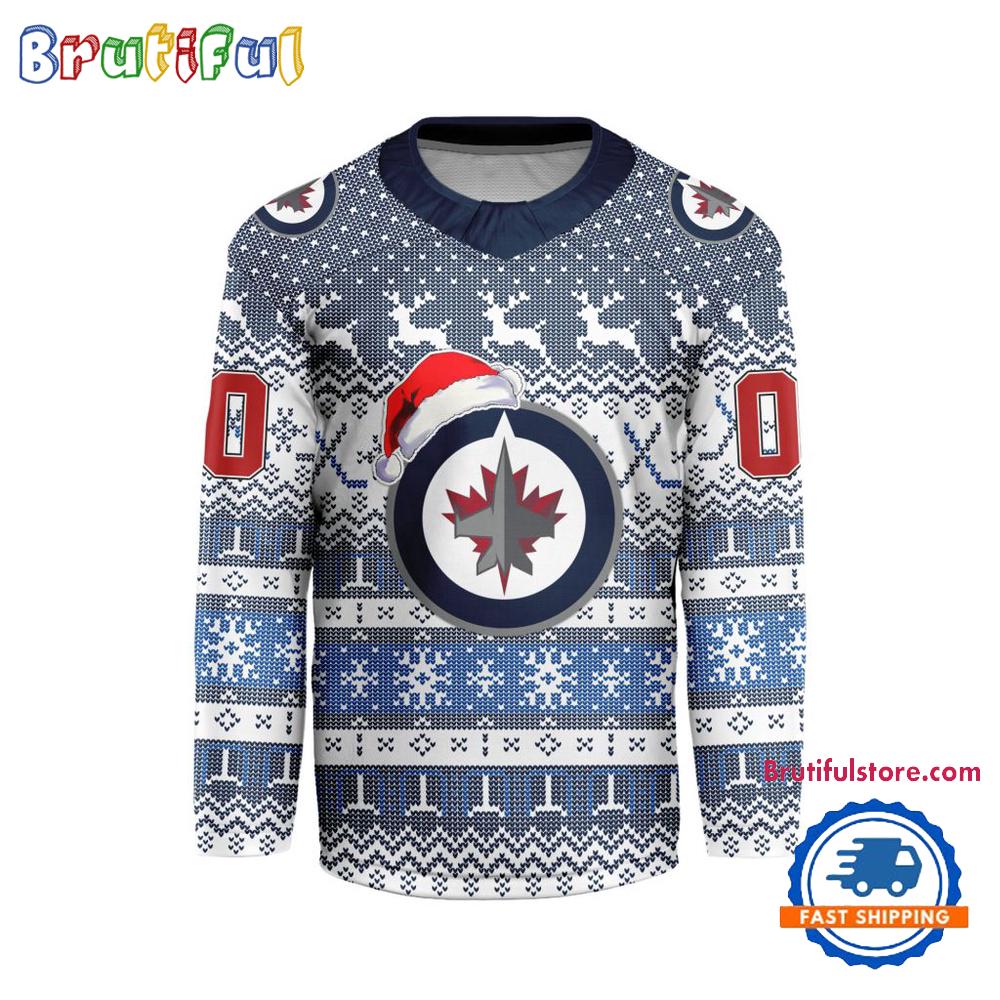 Winnipeg Jets 2025 NHL Christmas Personalized Hockey Jersey Design