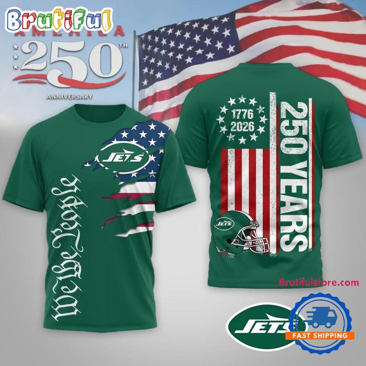 New York Jets NFL We The People USA 250th Anniversary All Over