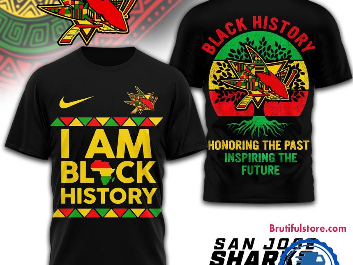 San Jose Sharks 2026 NHL Black History Limited Edition 3D Shirt