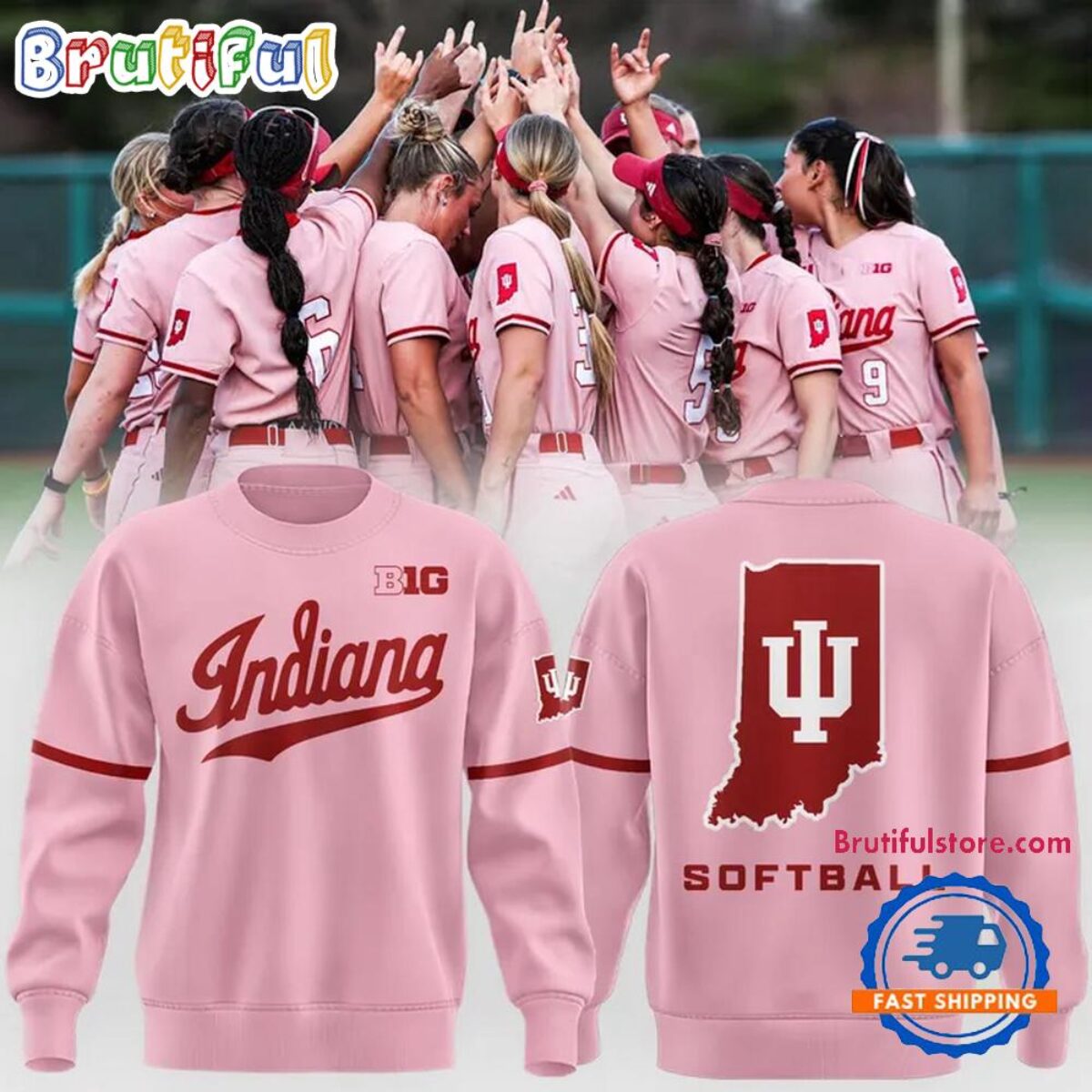 Indiana Hoosiers Softball Pink Uniform 2026 Limited Edition Sweatshirt