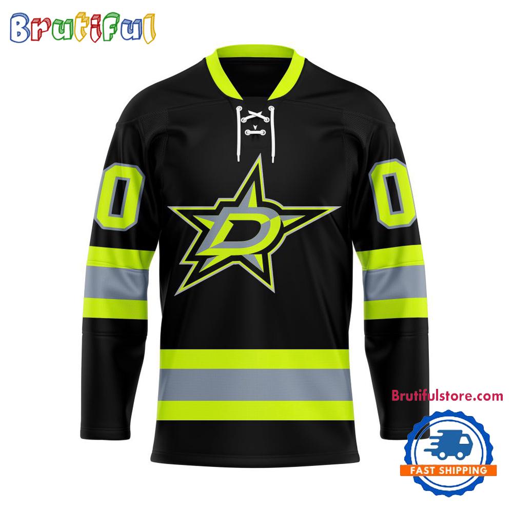 NHL Dallas Stars Honoring Firefighters Lace Hockey Jersey