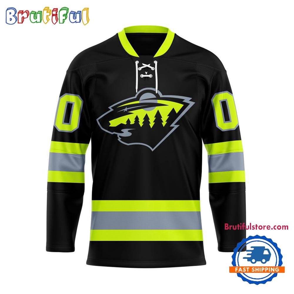 NHL Minnesota Wild Honoring Firefighters Lace Hockey Jersey