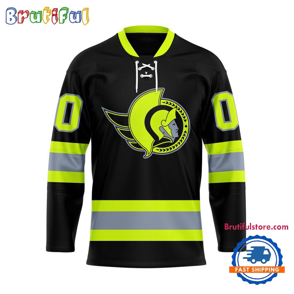 NHL Ottawa Senators Honoring Firefighters Lace Hockey Jersey