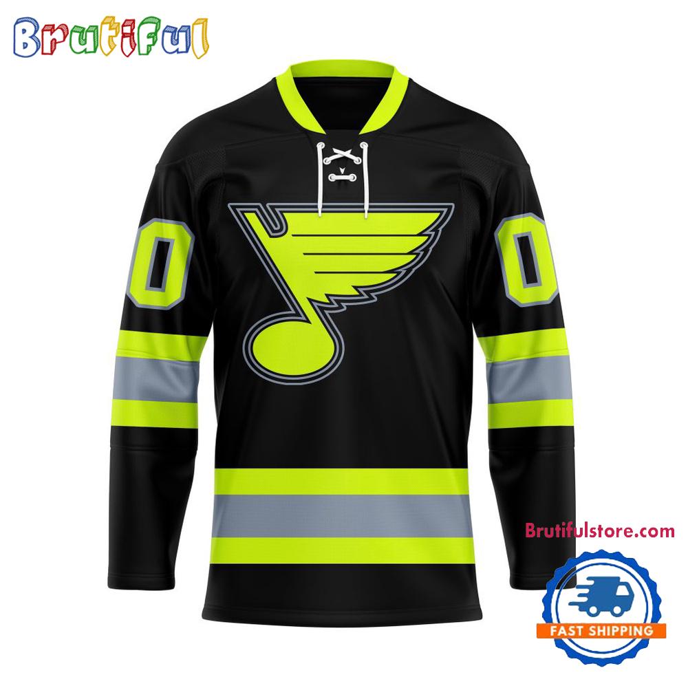NHL St. Louis Blues Honoring Firefighters Lace Hockey Jersey