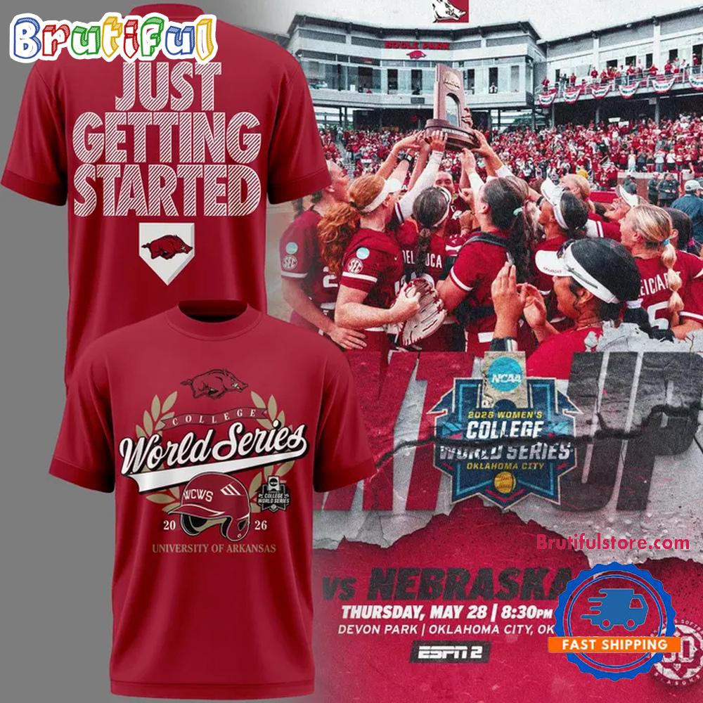 Arkansas Razorbacks Softball 2026 College World Series Red T Shirt Arkansas Razorbacks Softball 2026 College World Series Red T Shirt