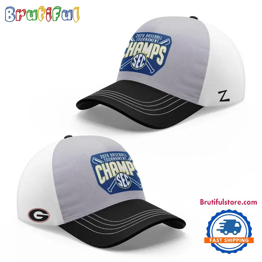 Georgia Bulldogs 2026 SEC Baseball Tournament Champions All Over Print Cap Georgia Bulldogs 2026 SEC Baseball Tournament Champions All Over Print Cap