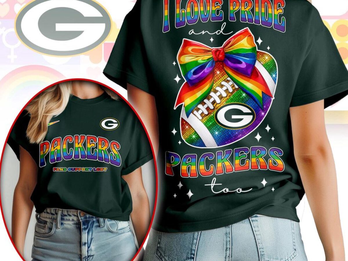 新品訳あり【2XL】GREEN BAY PACKERS フットボールシャツ Green Bay Packers 2026 NFL Pride Month Football Bow Unisex 3D Shirt