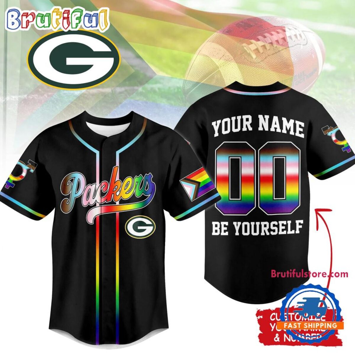 Green Bay Packers 2026 NFL Pride Month Limited Edition Baseball Jersey
