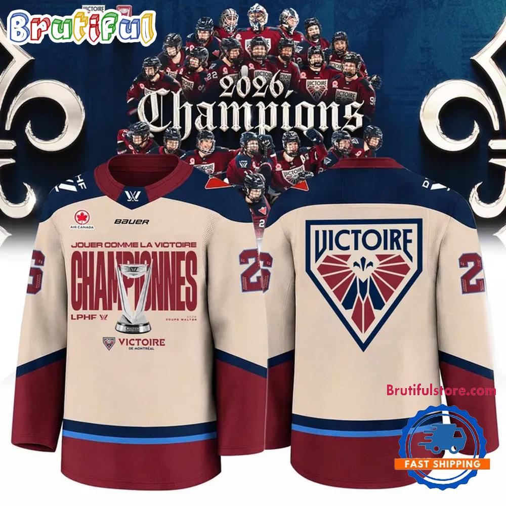 Montreal Victoire 2026 PWHL Walter Cup Champions New Design Hockey Jersey Montreal Victoire 2026 PWHL Walter Cup Champions New Design Hockey Jersey