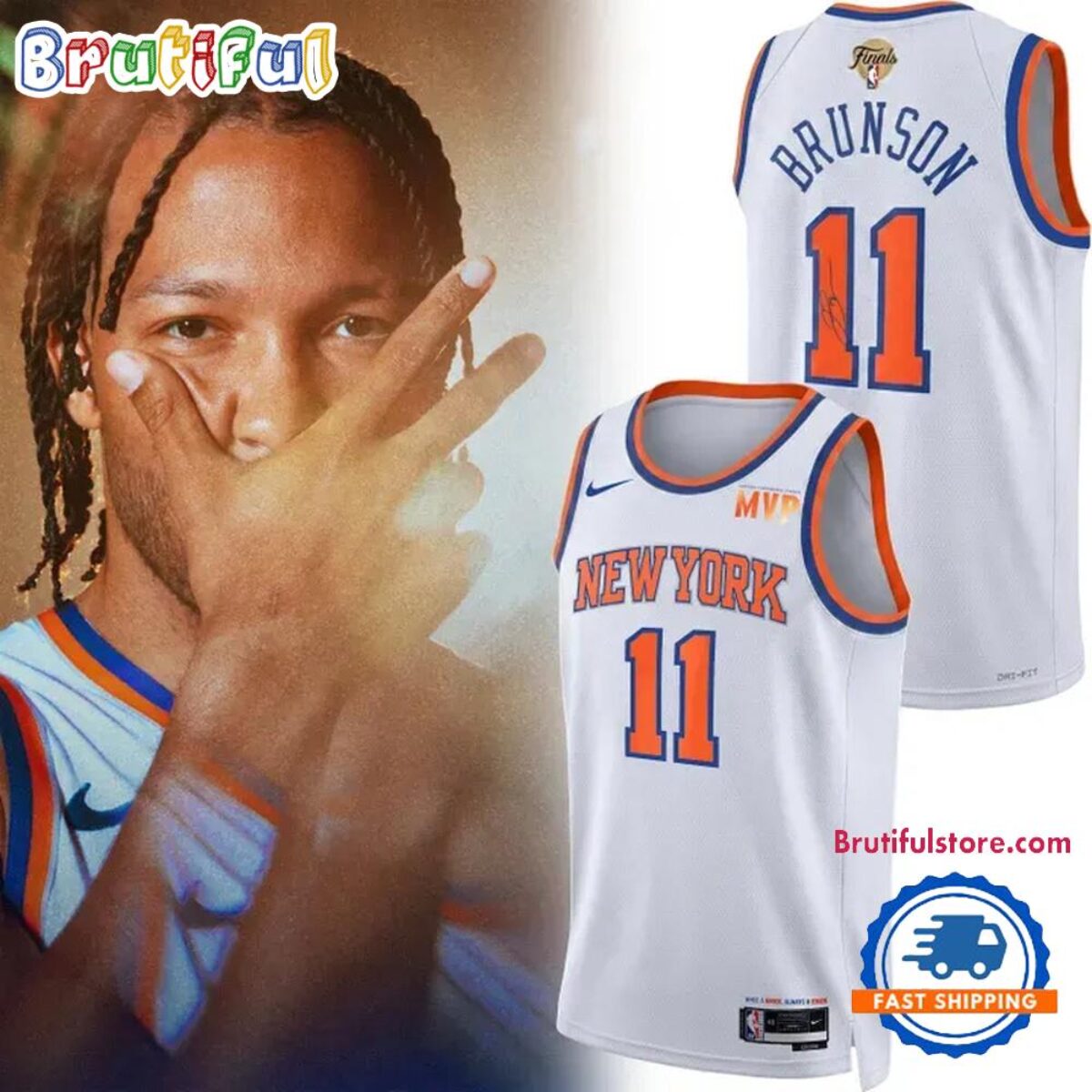 New York Knicks Jalen Brunson MPV Signatures 2026 White Basketball