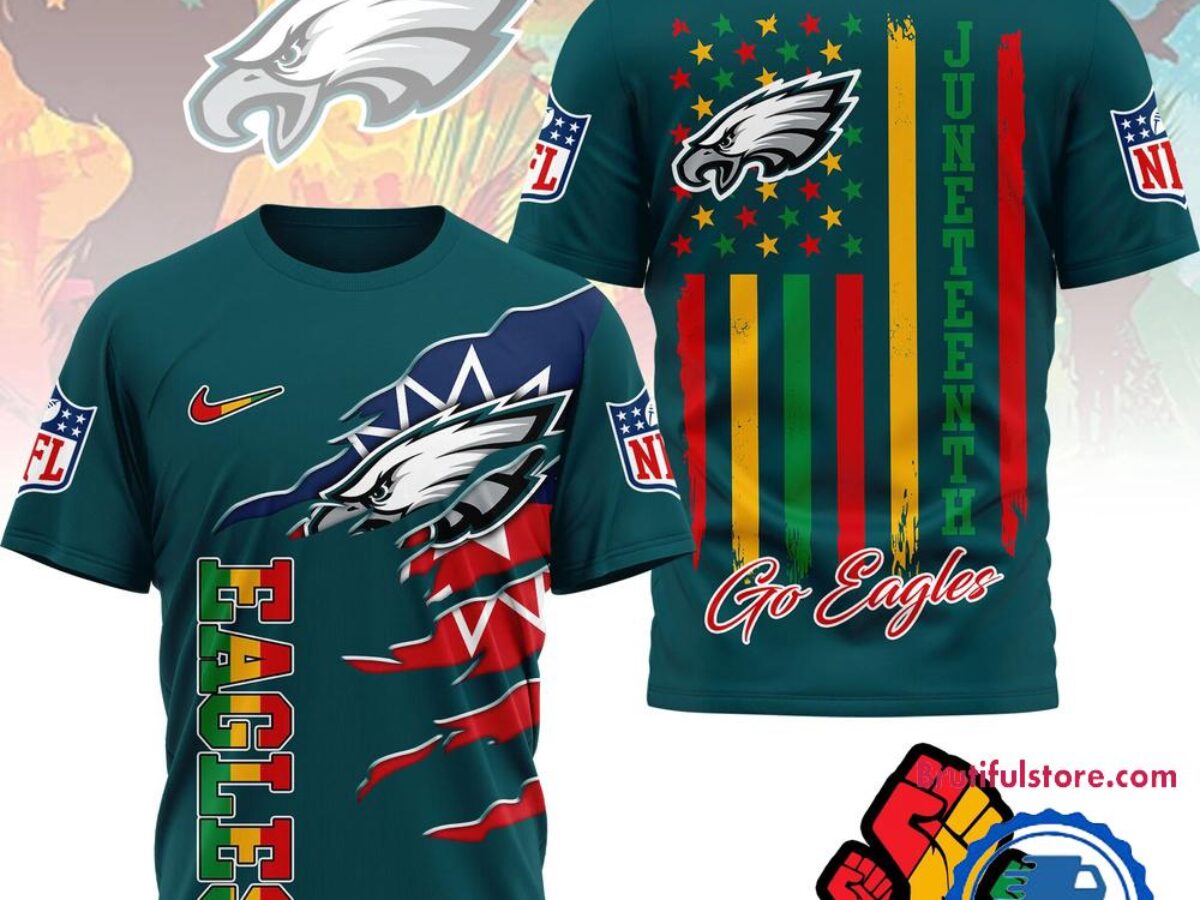 NFL EAGLES 3段ロゴプリントパーカー ×ヴィンテージ バイカラーベスト Philadelphia Eagles 2026 NFL Juneteenth Freedom Limited Edition 3D