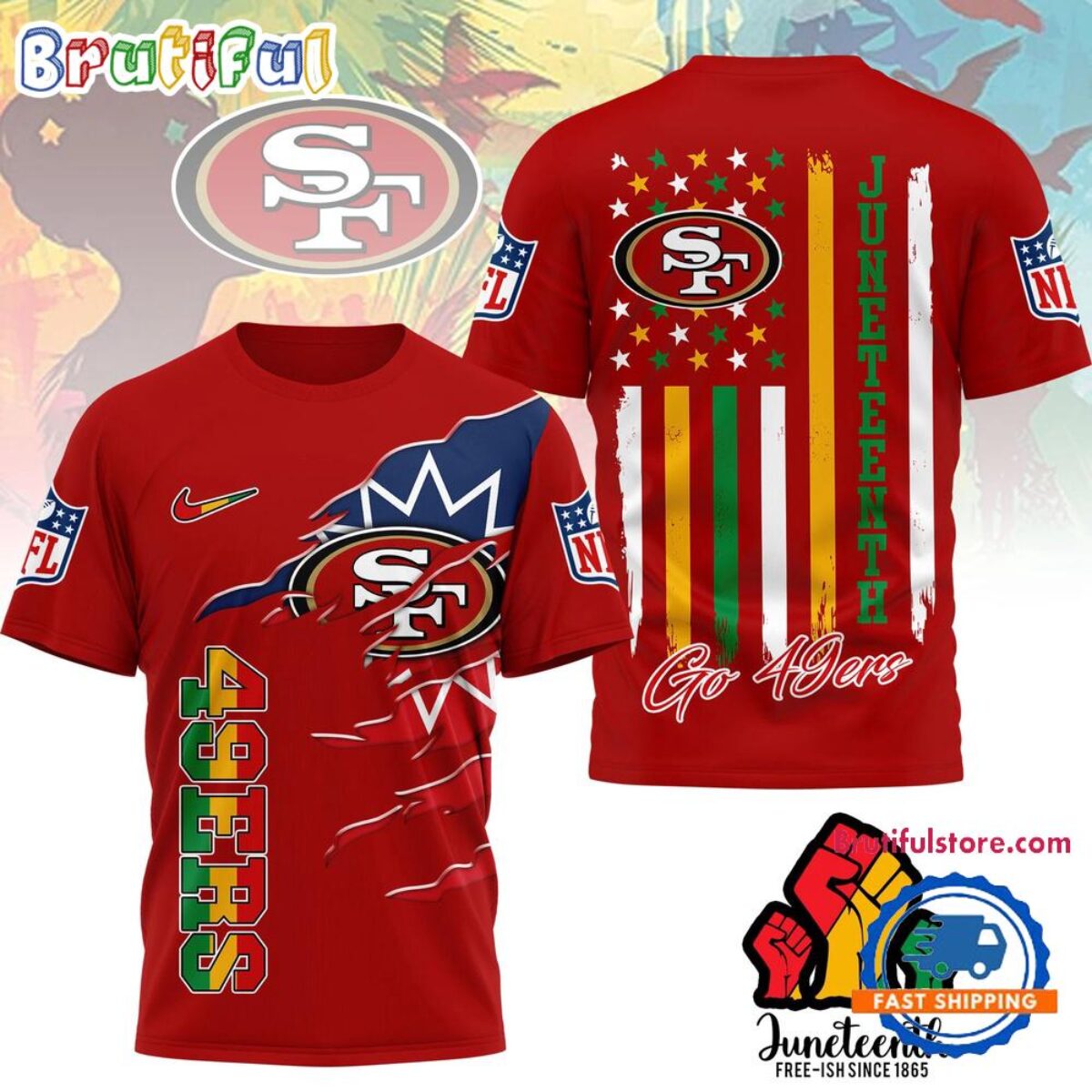 San Francisco 49ers 2026 NFL Juneteenth Freedom Limited Edition 3D
