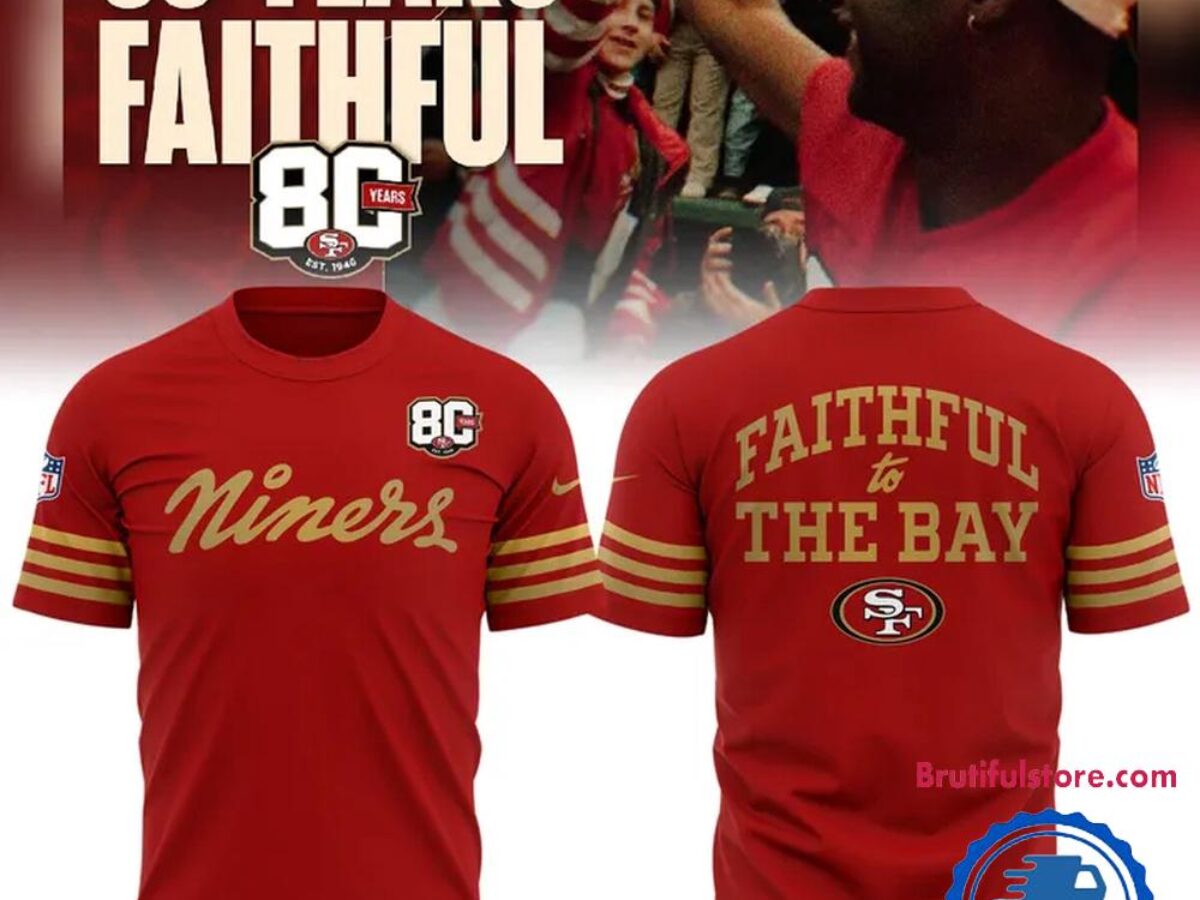 49ERS フットボール Tシャツ San Francisco 49ers 80th Year Anniversary 2026 T Shirt